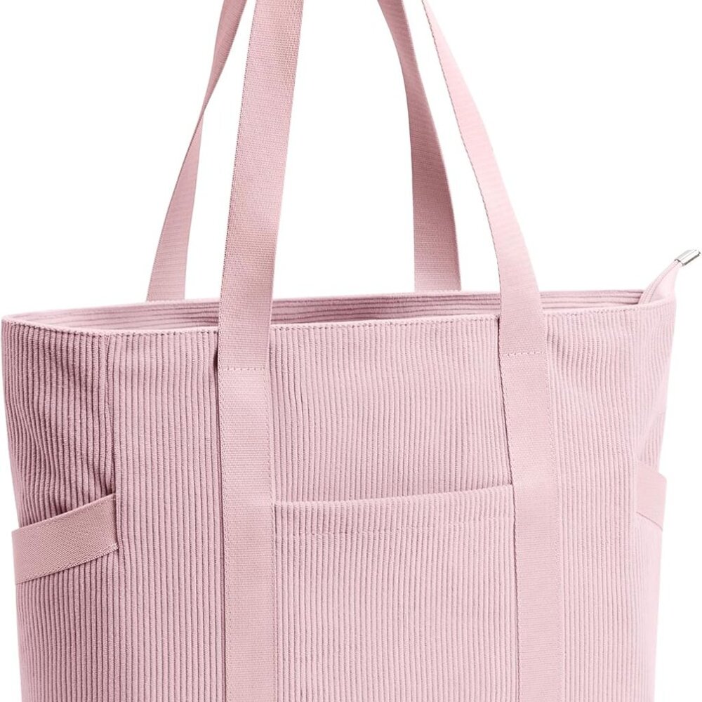 Corduroy Tote Bag Women Zipper Large Capacity 18L Anti Splash Casual Shoulder Ho